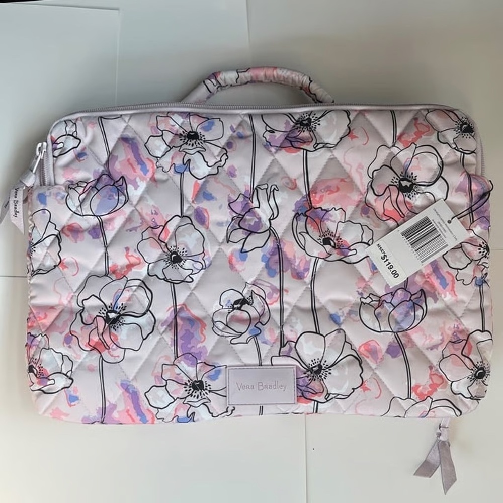 Vera Bradley Laptop Workstation Crossbody Bag - Pink/Purple Floral